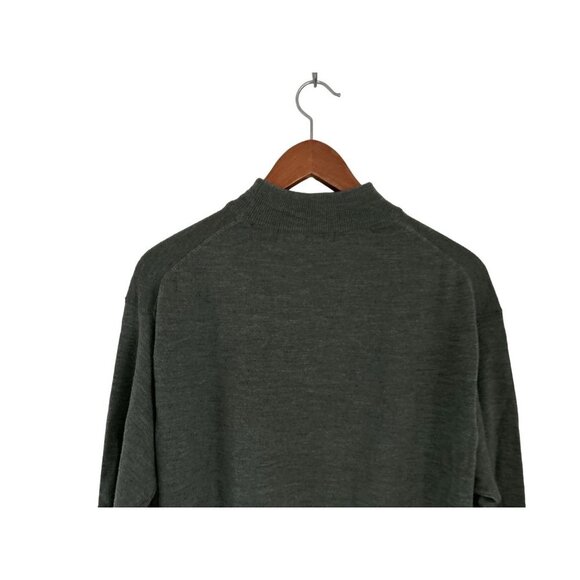 Metropolitan View Sweater Green Knit Italian Wool High Neck Pullover Size Large - Picture 8 of 9